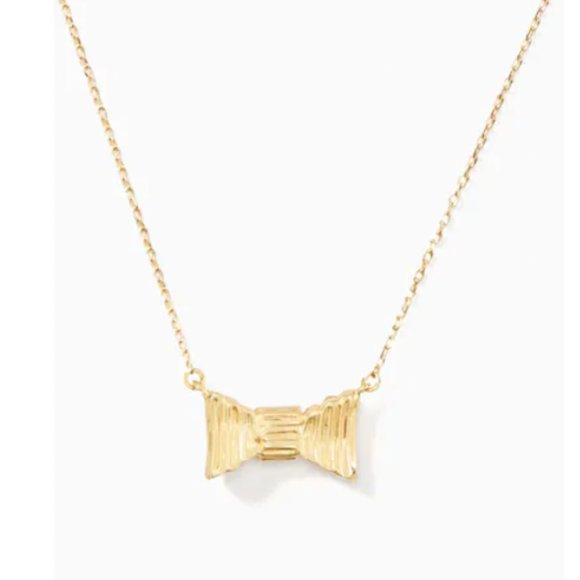 kate spade Jewelry - KATE SPADE Bow Gold Mini Pendant Adjustable Chain Necklace NEW